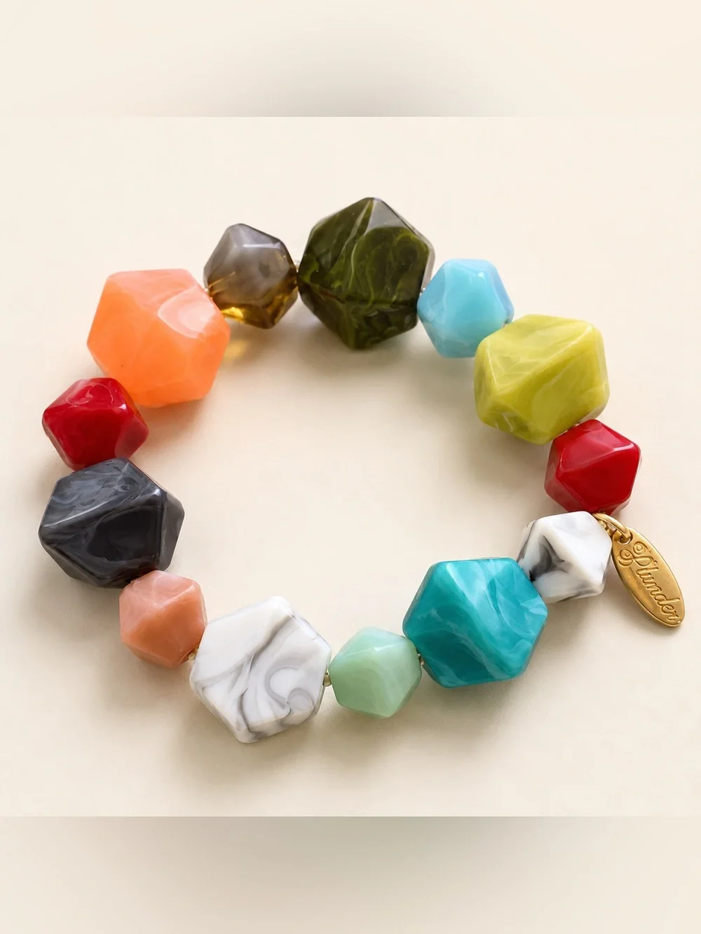 NWT Plunder Ruthie Rainbow Acrylic Stretch Bracelet